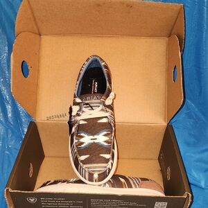 Ariat Women's Brown and Blue Patterned Boat Shoes